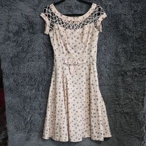 Tatyana Pink and Gray Polka Dot Pin-up Dress